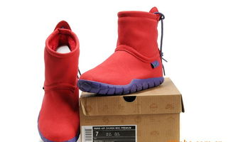 批发零售耐克女子冬季休闲保暖靴 橘红款价格、厂家信息及图片详解
